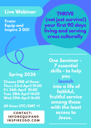 THRIVE (not just survive) your first 90 days living and serving cross culturally image