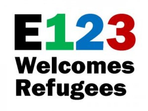 E123 Welcomes Refugees logo