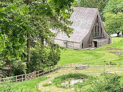 Pond and chapel