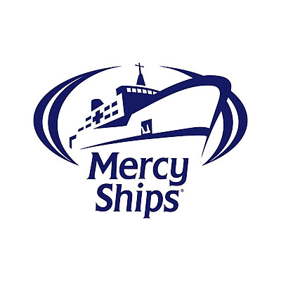 Mercy Ships Logo Blue with White Background Square